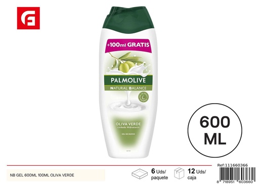 [111660366] Gel de ducha 600ml + 100ml oliva verde para cuidado personal