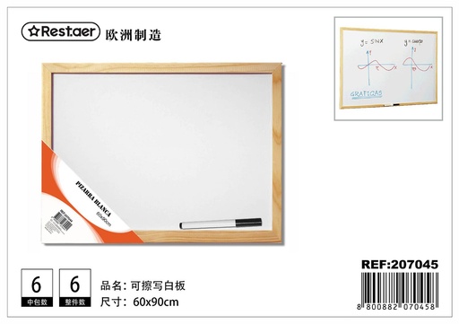 [207045] Pizarra blanca grande 60x90 cm - Material de oficina
