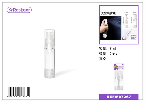 [507267] Botella al vacío 5ML 2PCS - Envases para cosméticos y líquidos