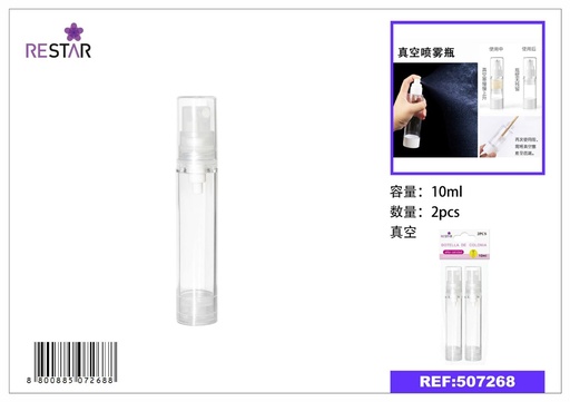 [507268] Botella al vacío 10ML 2PCS - Envases para cosméticos y líquidos