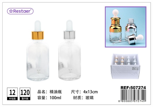 [507274] Botella con cuentagotas 100ml para aceites esenciales