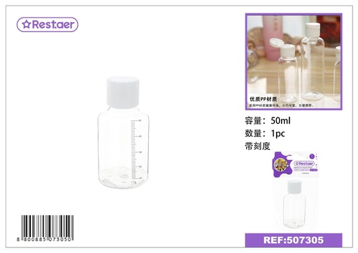 [507305] Botella con tapa graduada 50 ml - Envases para viajes