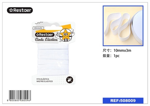 [508009] Elástico blanco 10mm*3m - Accesorios de costura
