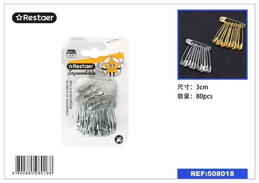 [508018] Imperdible mediano 3.0CM - 80 pcs, mercería