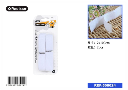 [508024] Cinta autoclips blanca 2*100 cm - Suministros de costura
