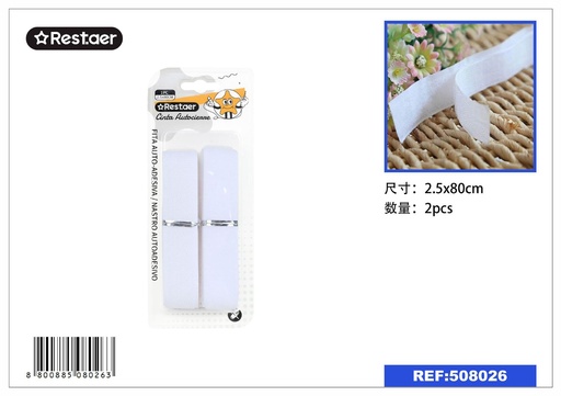 [508026] Cinta autoclips blanca 2.5*80 cm - Suministros de costura