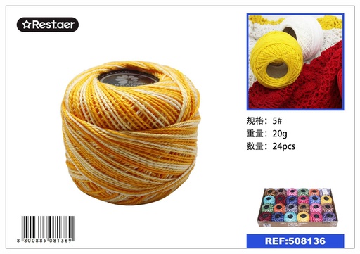 [508136] Hilo de bordar 5 (24 piezas) 20g - Material de costura
