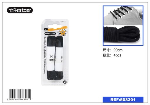 [508301] Cordones de zapatos negros 150cm - Accesorios para calzado