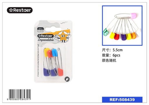 [508439] Imperdibles de seguridad 5.5 cm (6 piezas) - Accesorios de mercería