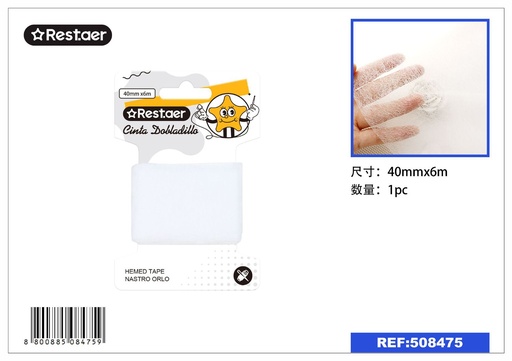 [508475] Cinta de dobladillo blanco 40mm*6m - Herramientas de mercería