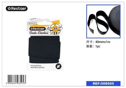 [508505] Elástico negro 40MM*1M - Material para confección